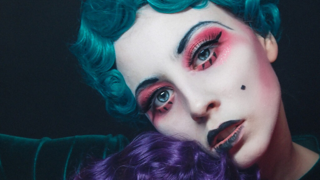 vintage make up on a model