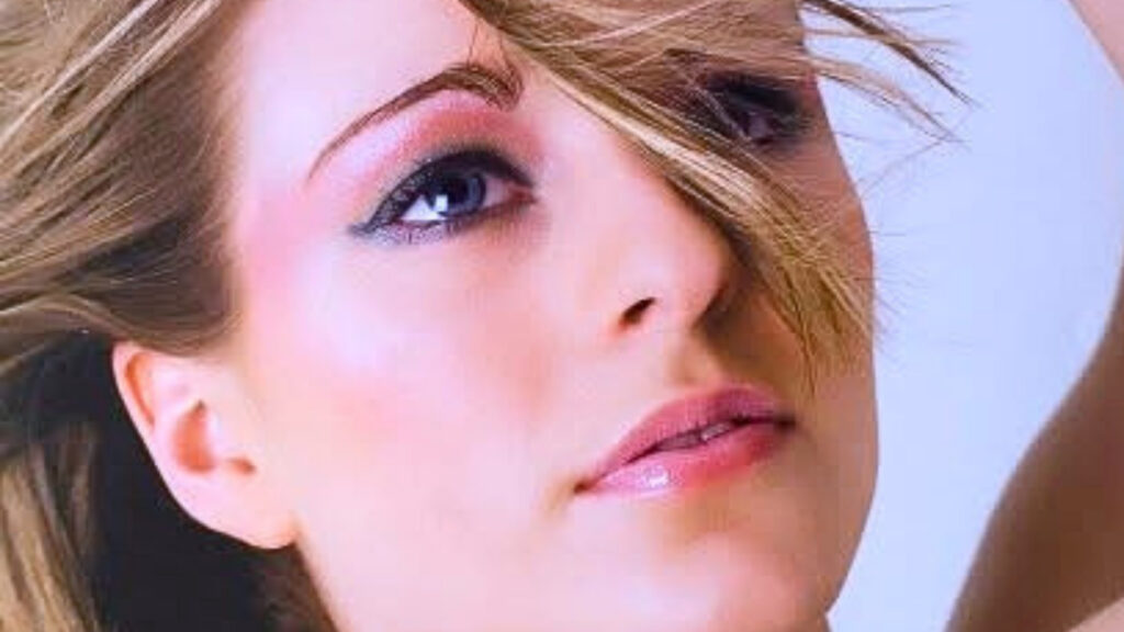 pink make up on a model